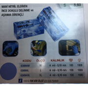 eldiven delinme ve aşınmaya dirençli paket (100 adet)