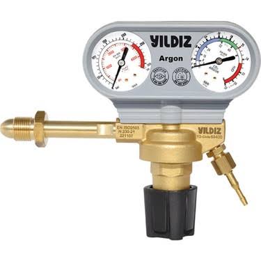 Argon Basınç Düşürücü G 5/8'' Dış Manometreli 21 l/min