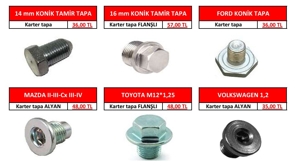 KARTER TAPA ÇEŞİTLERİ