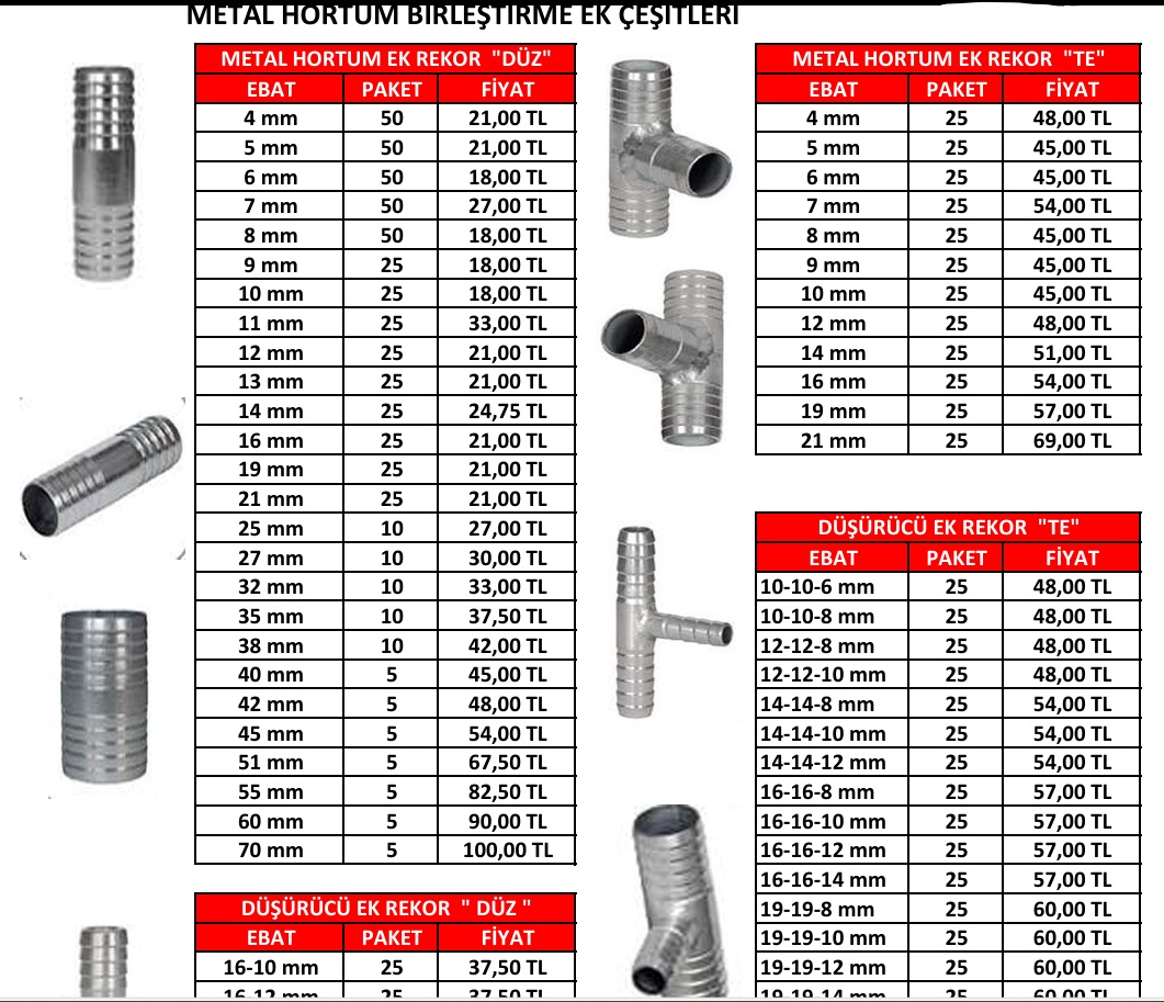 HORTUM BAĞLANTI PARÇALARI METAL