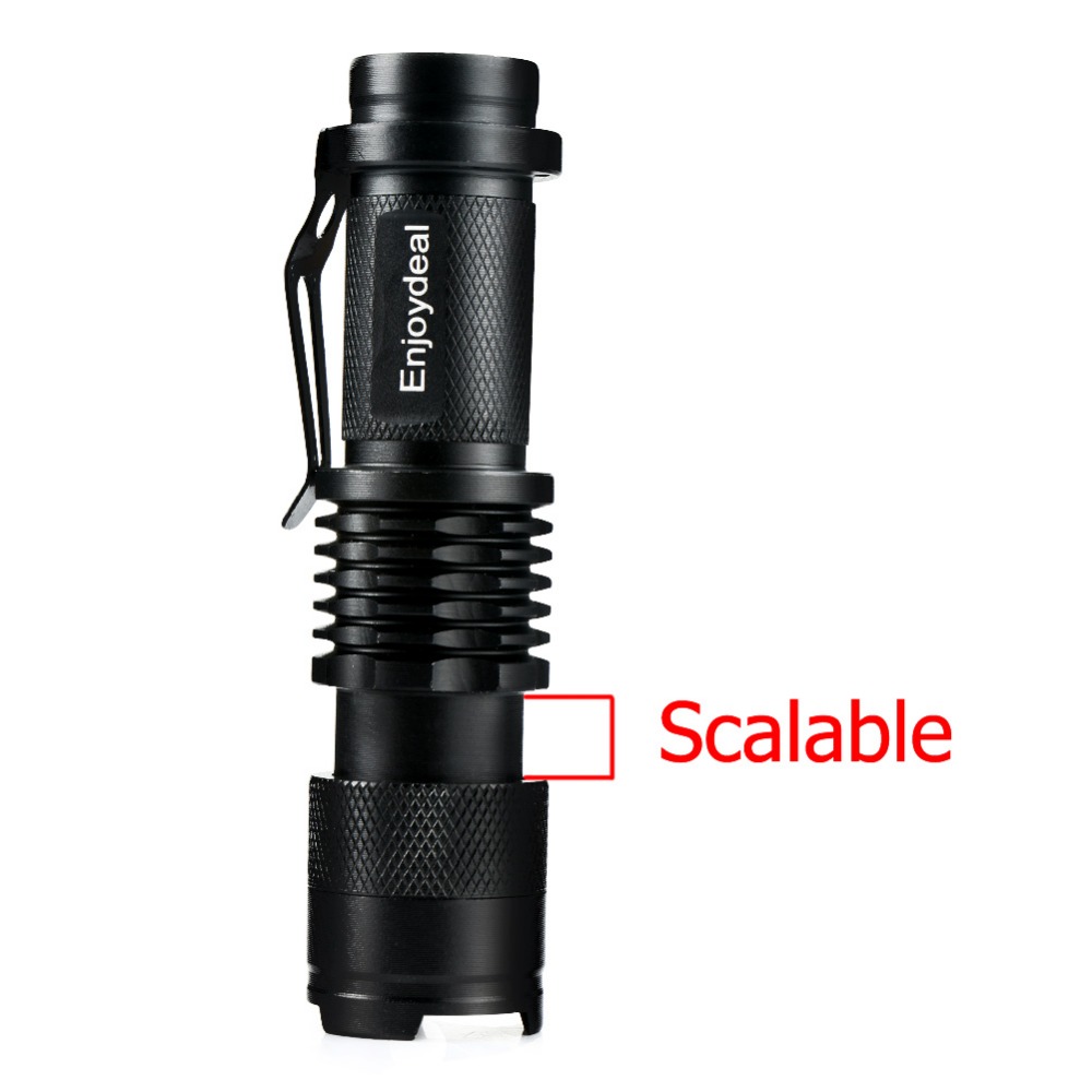 Su Geçirmez Mini 1200 Lümen CREE Q5 LED Ayarlanabilir yakınlaştırma Odak Fener Torch Ayarlanabilir Odak AA/14500 Için açık